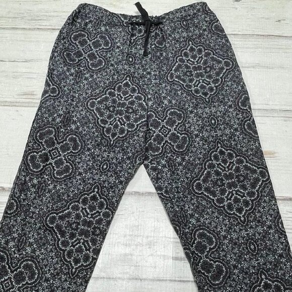 REVOLVE Overlover Pants Yucca Linen Printed Purple Green High Rise Drawstring 30 - Picture 11 of 14